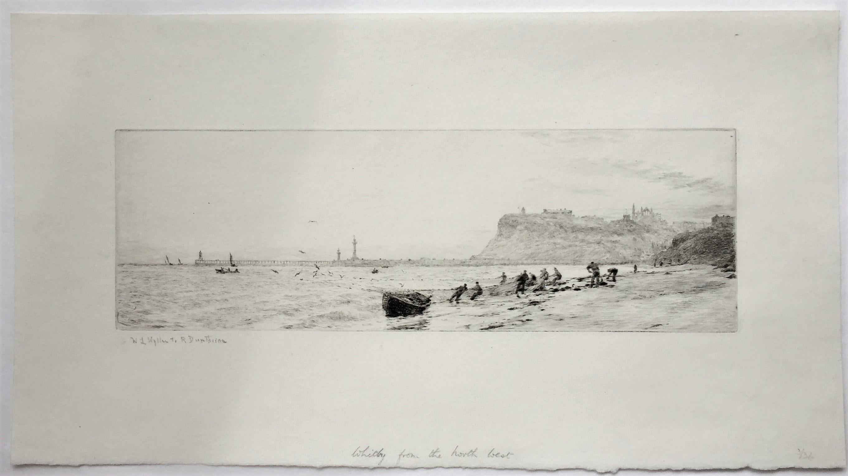 Whitby from the North-West. c. 1928. Etching and drypoint. 4 1/4 x 12 3/4 (sheet 9 3/8 x 17 ). Printed with subtle plate tone on cream laid paper. Signed in pencil. Housed in a 16 x 20-inch archival mat, suitable for framing.

Whitby is a seaside