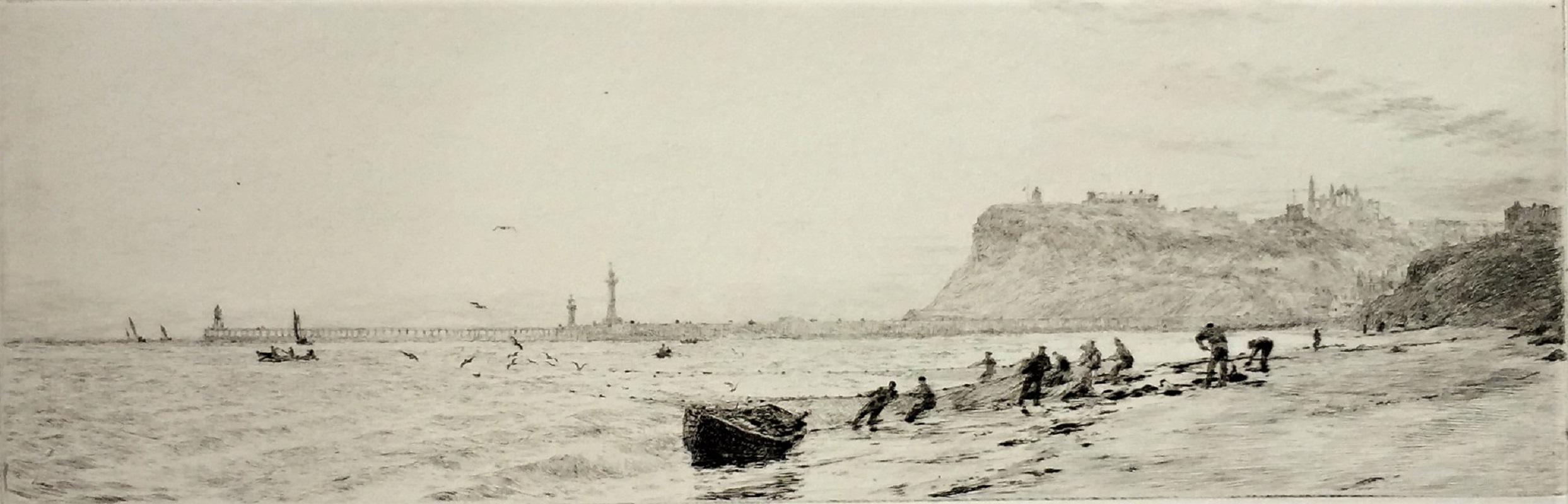 William Lionel Wyllie, R.A., R.I., R.E. Landscape Print - Whitby from the North-West.