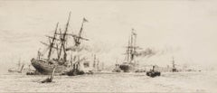 William Lionel Wyllie (1851-1931) - Framed Etching, Two Merchant Ships