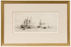 William Lionel Wyllie (1851-1931) - Framed Etching, Two Merchant Ships