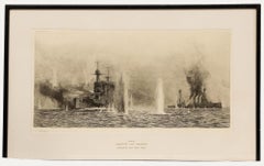 William Lionel Wyllie - Gravure du début du XXe siècle, H.M.S. Warspite et Warrior