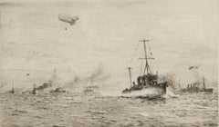 William Lionel Wyllie - Gravure encadrée du début du XXe siècle, « Le convoi »