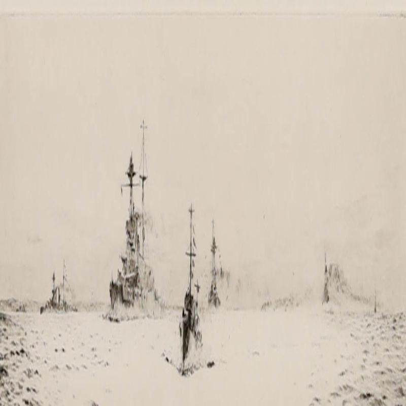 William Lionel Wyllie RA (1851-1931) - Aguafuerte enmarcado, Fragatas y cañoneras - Print de William Lionel Wyllie, R.A., R.I., R.E.