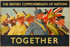 Poster di propaganda originale della seconda guerra mondiale: Commonwealth britannico delle nazioni insieme