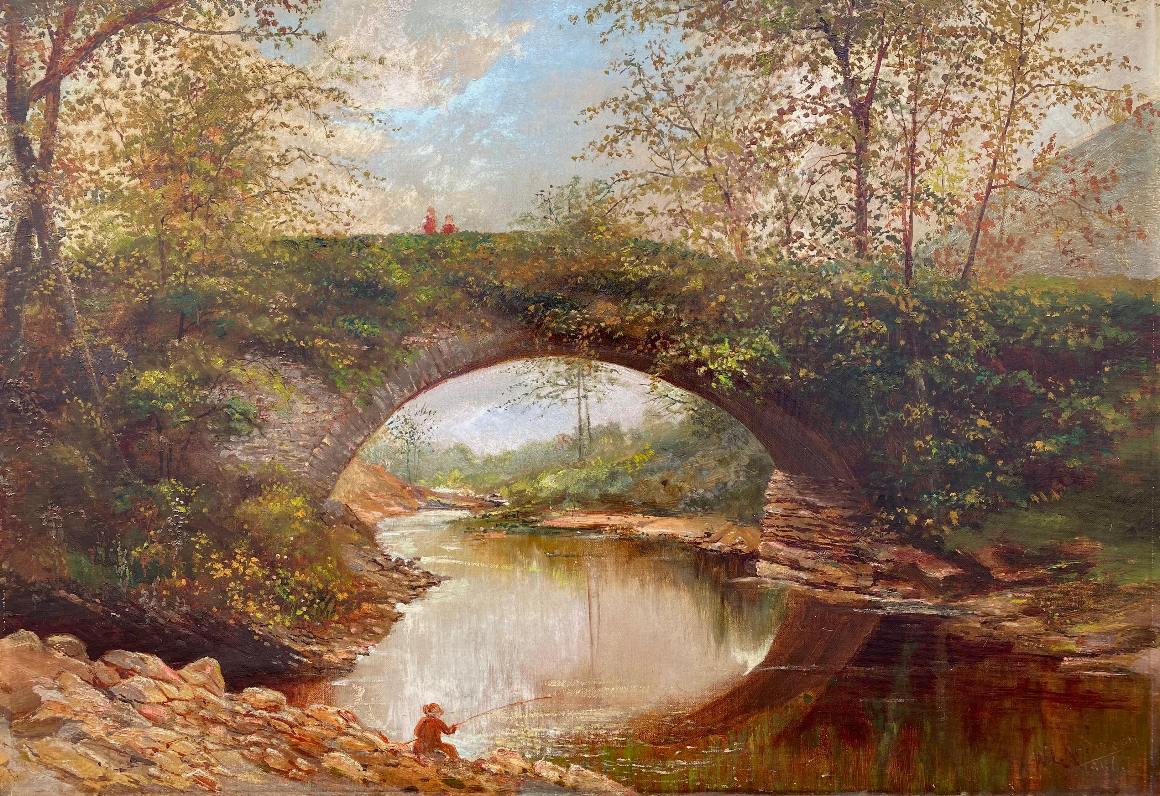 William Livingstone Anderson Figurative Painting - “The Old Bridge”