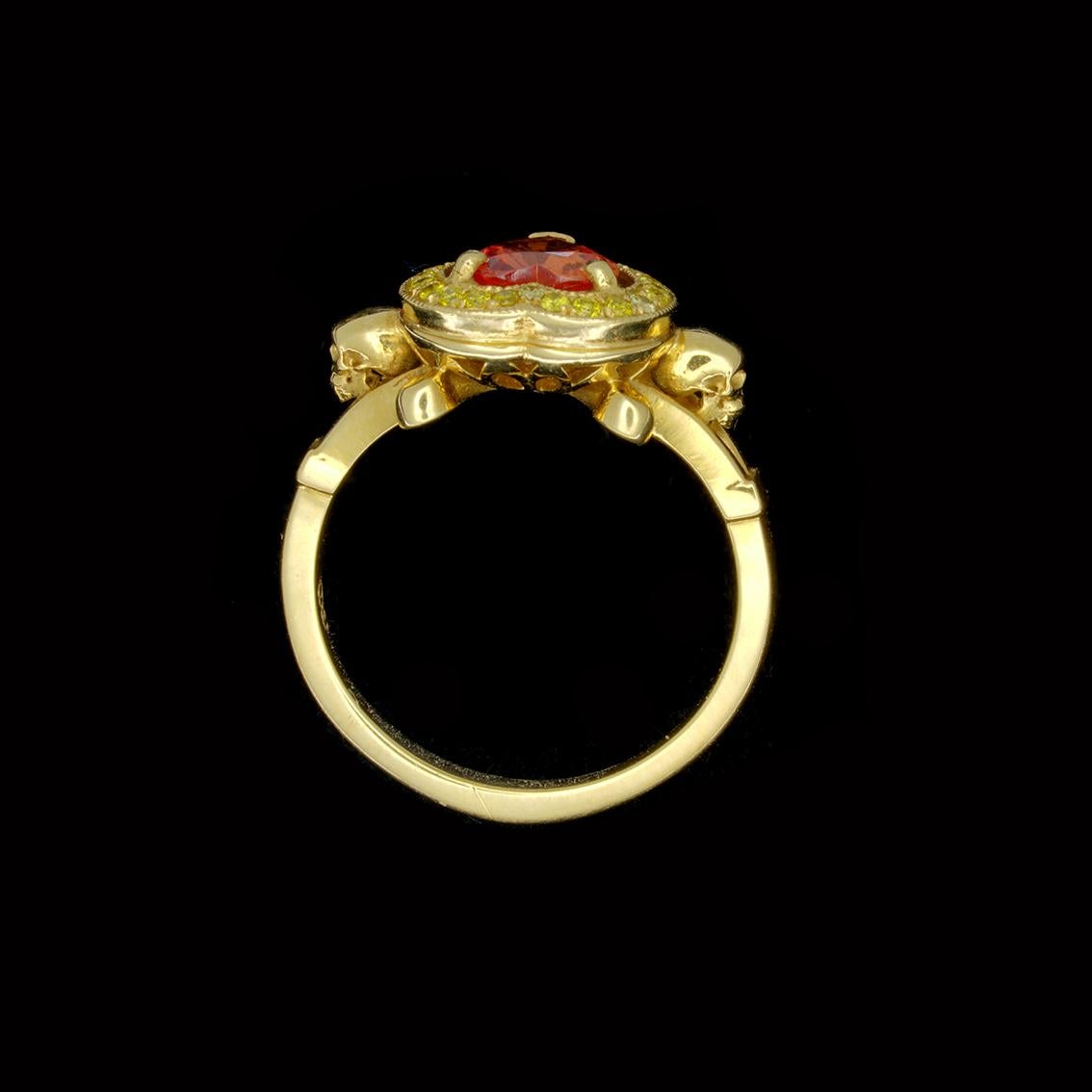 William Llewellyn Griffiths Peach Sapphire and Yellow Diamond Lavish Amour Ring 5