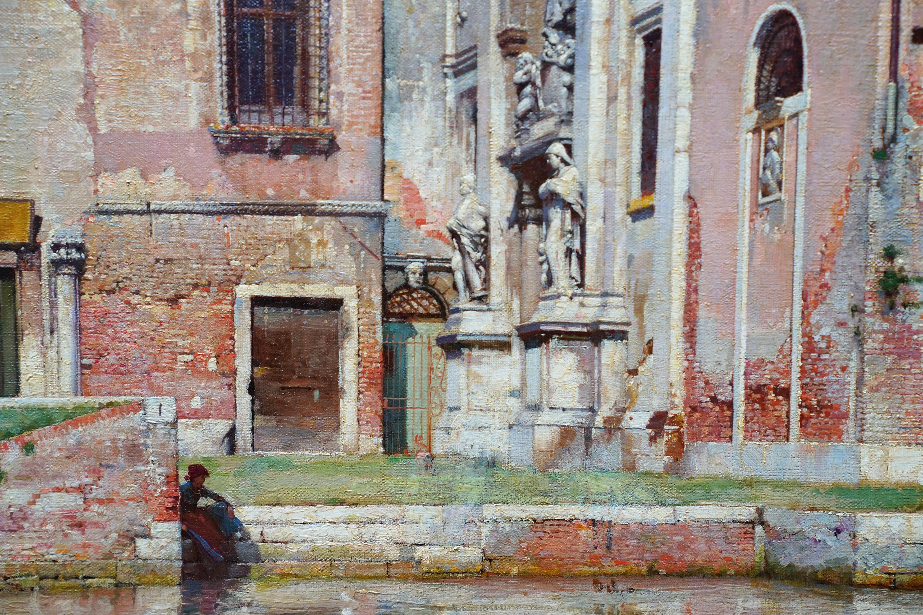 Compo de L'Abazia Venezia - Quadro ad olio veneziano di arte vittoriana britannica 1