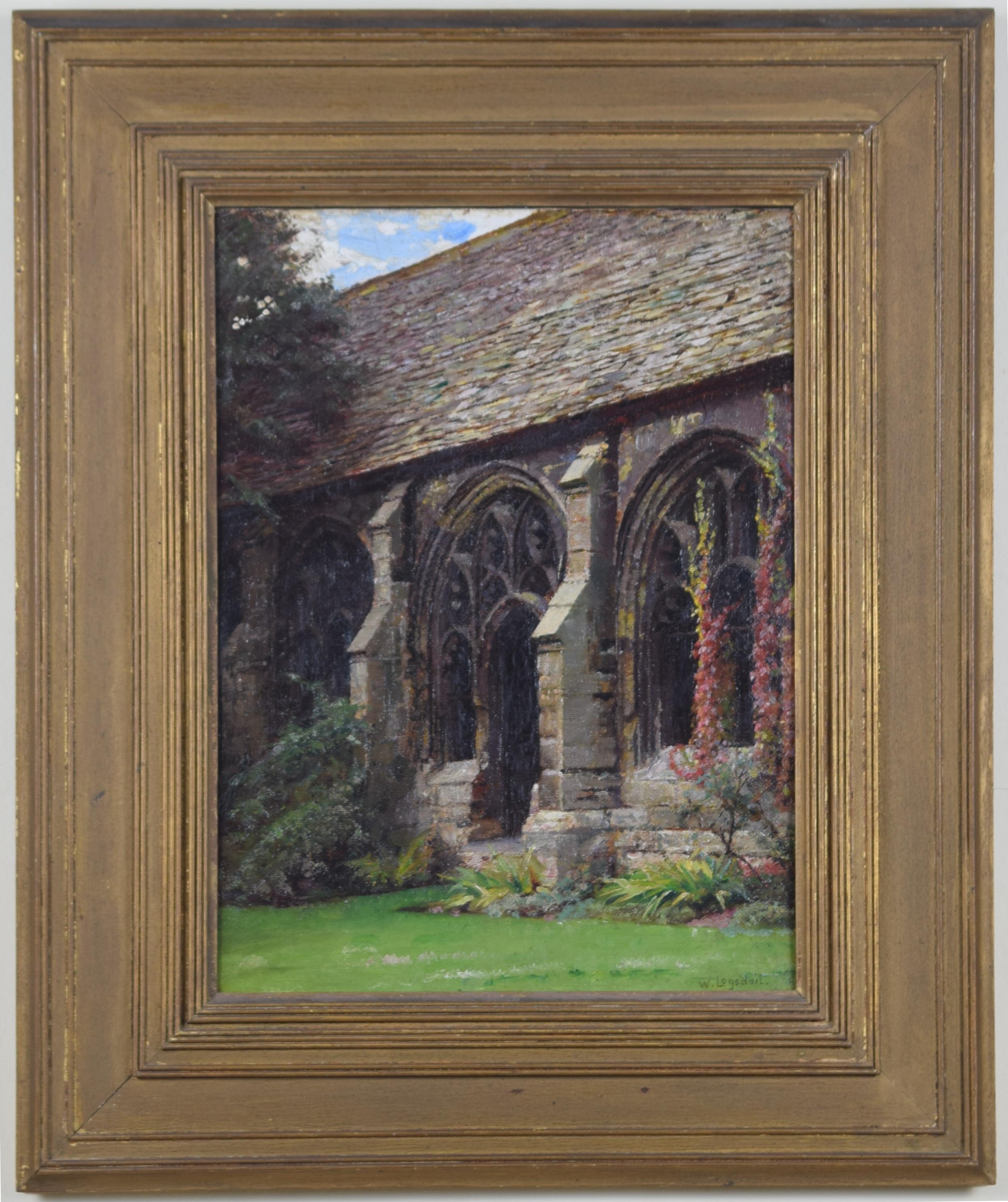 William Logsdail New College - Peinture à l'huile - Oxford Cloisters en vente 1
