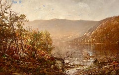 Paisaje de la Escuela del Río Hudson titulado "Una vista de las Montañas Blancas"