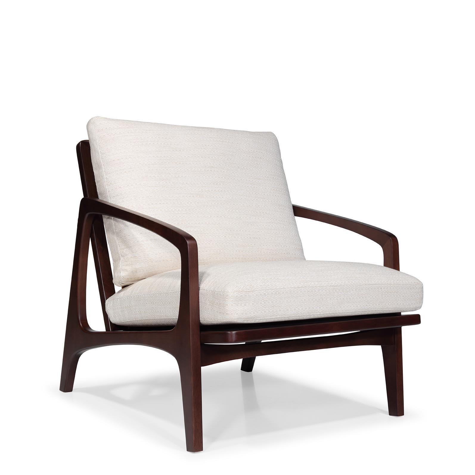 Contemporary William Lounge Chair, Ebonized Oak For Sale