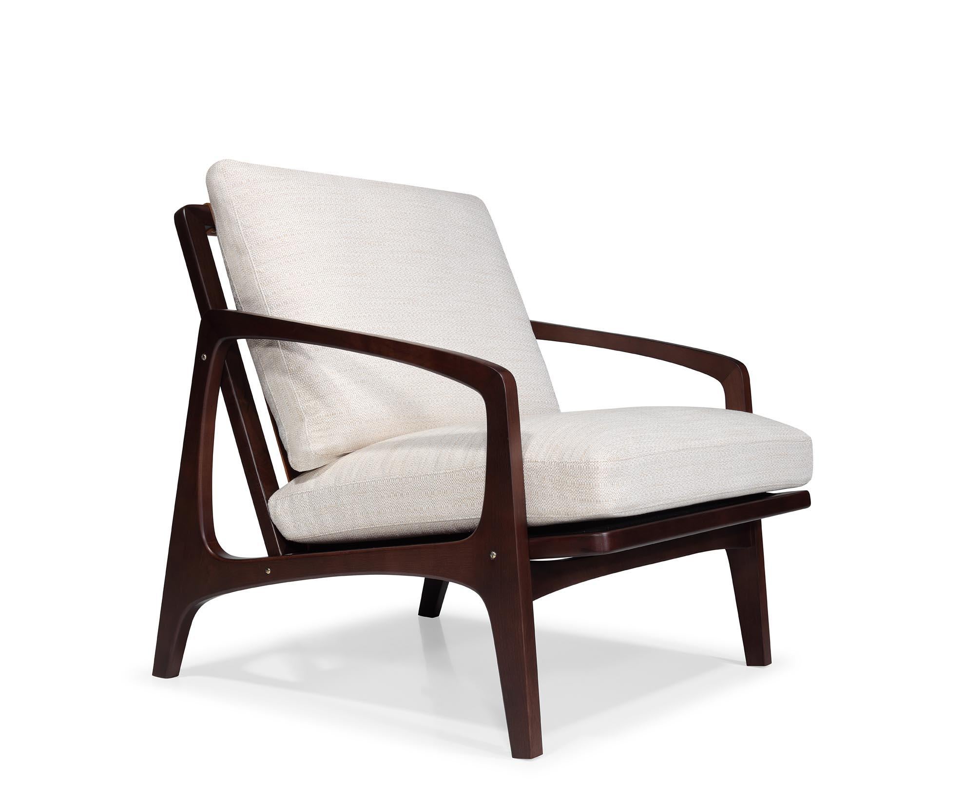 Wood William Lounge Chair, Ebonized Oak For Sale