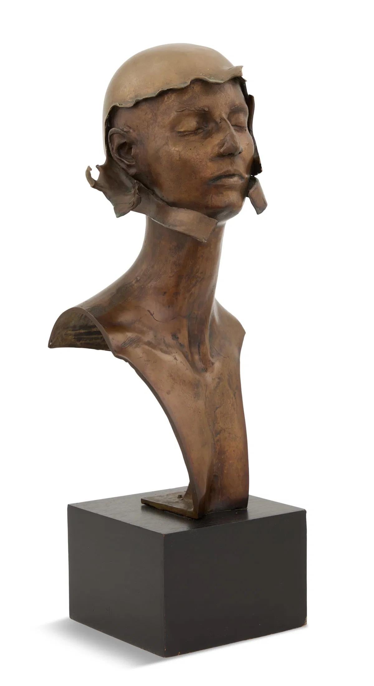 Untitled Man With Closed Eyes 1 - Sculpture by William Ludwig