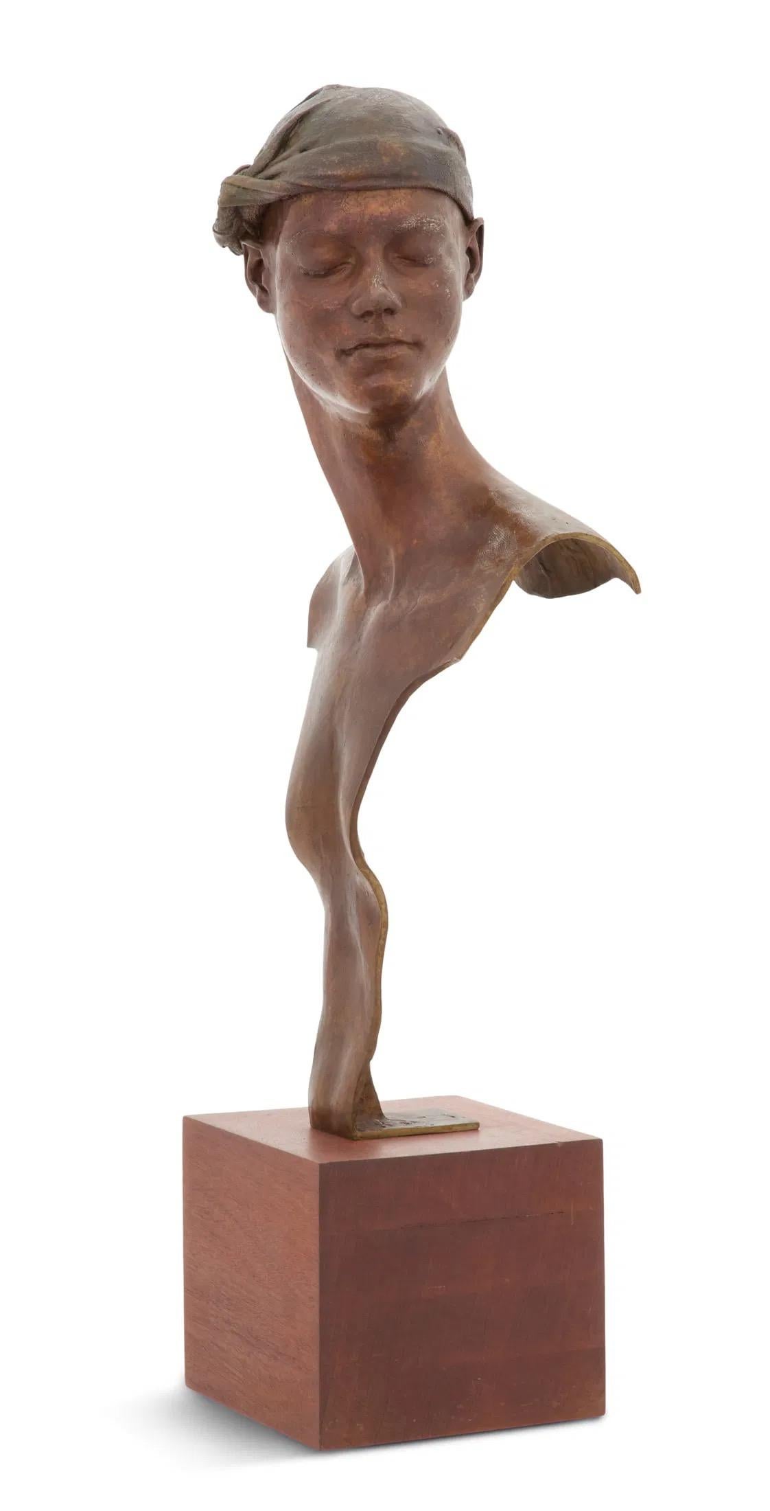 Untitled Man With Closed Eyes – Sculpture von William Ludwig
