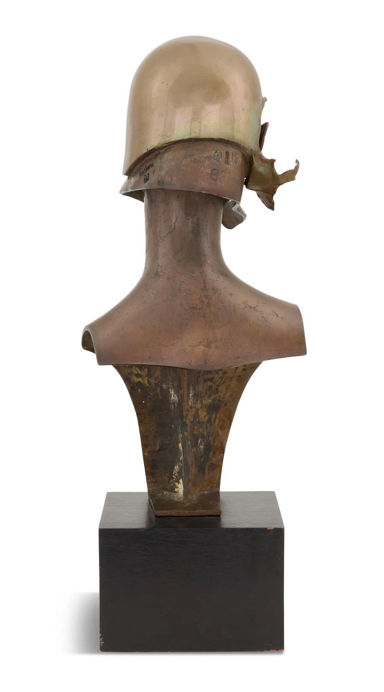 Untitled Man With Closed Eyes 1 - Brown Figurative Sculpture by William Ludwig