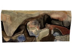 1969 Signed Abstract Watercolor Painting, 'Might', High Street Series