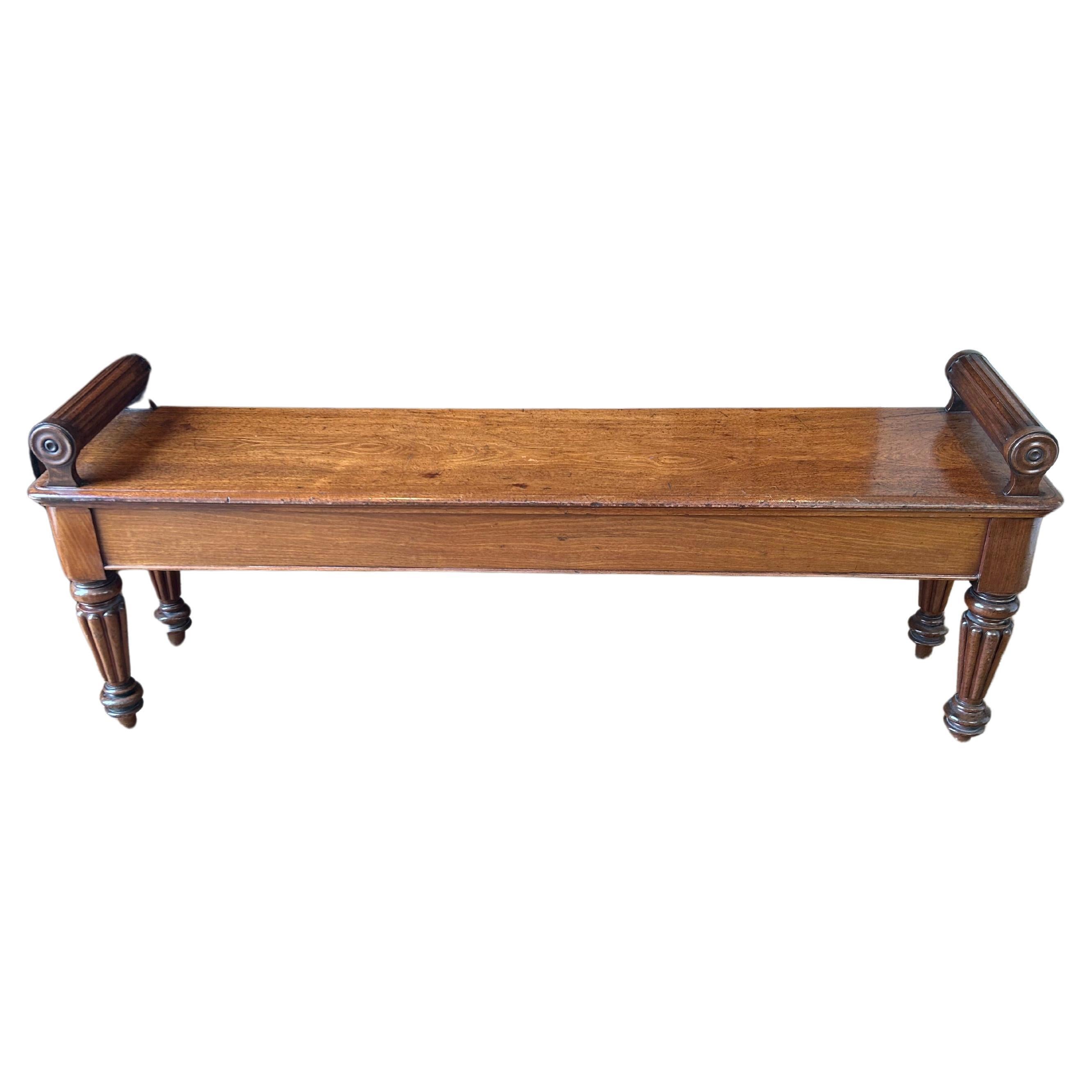 William lV Mahogany Hall bench in the manner of Gillows 