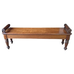 Antique William lV Mahogany Hall bench in the manner of Gillows 