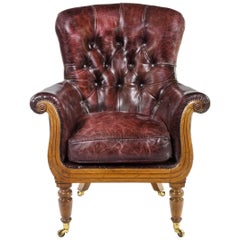 William IV Shaped Mahogany Library Chair