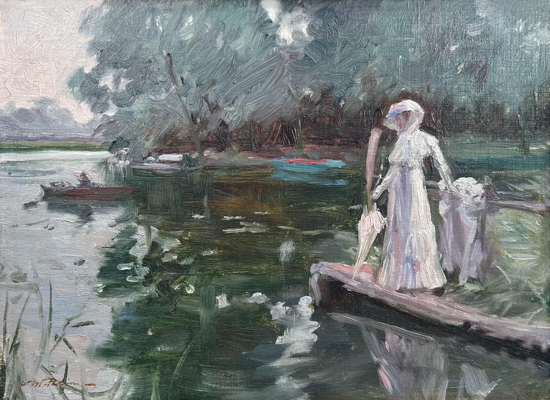 The Ferry - Painting by William M Palin