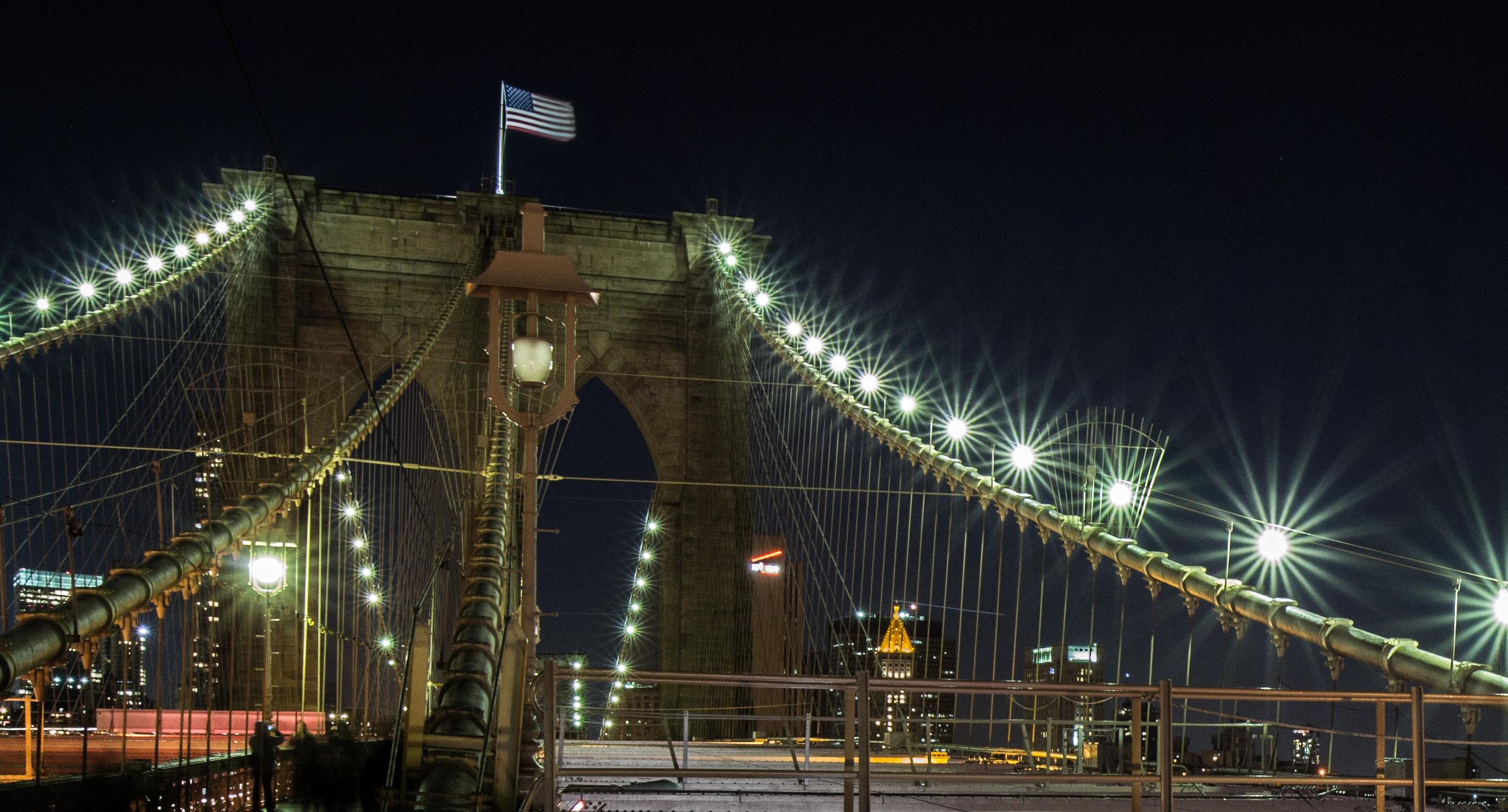 The Brooklyn Bridge, Original Cityscape Photography - Black Landscape Photograph by William Mackie