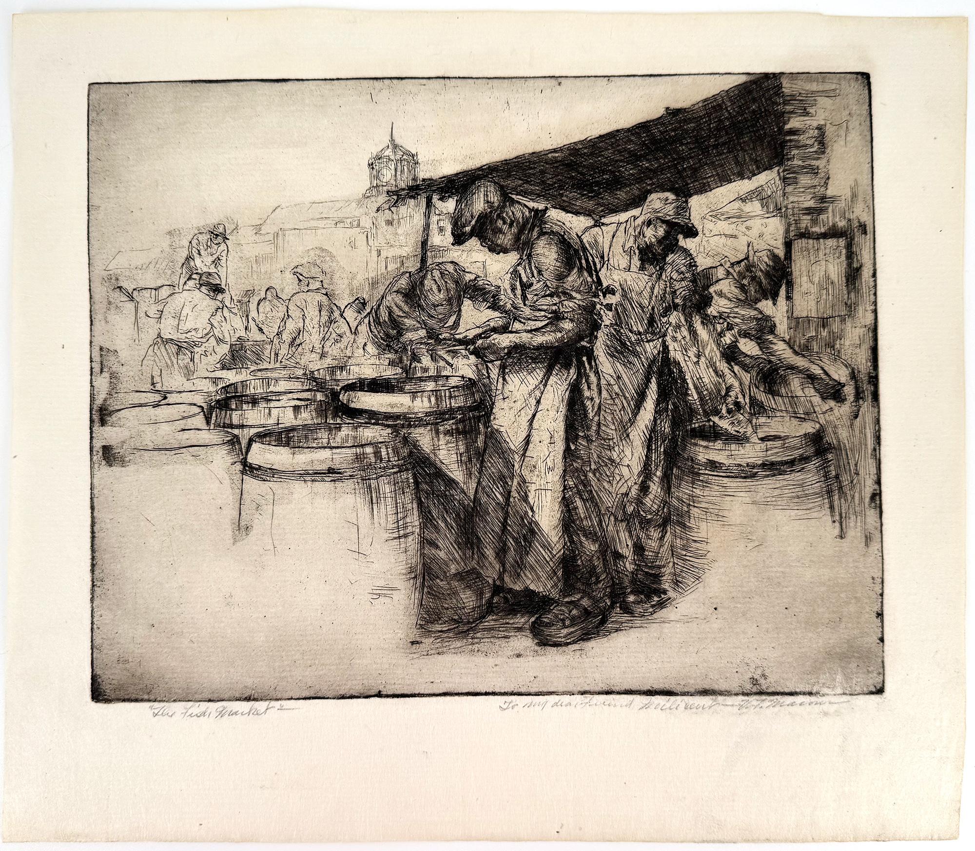The Fish Market - Print by William Macon
