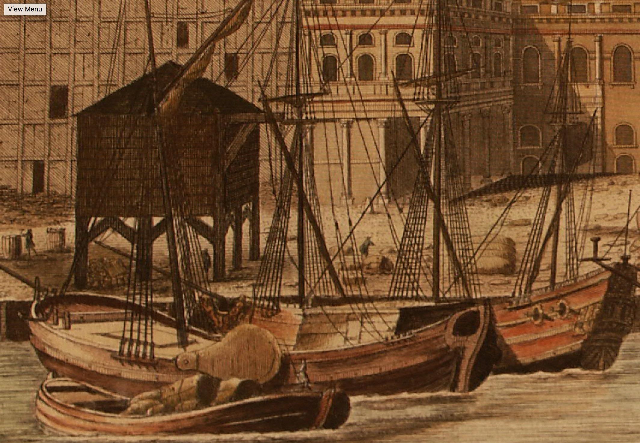 Print, Handcolored, Copperplate, Engraved, London Bridge, William Maitland, 1739 For Sale 1
