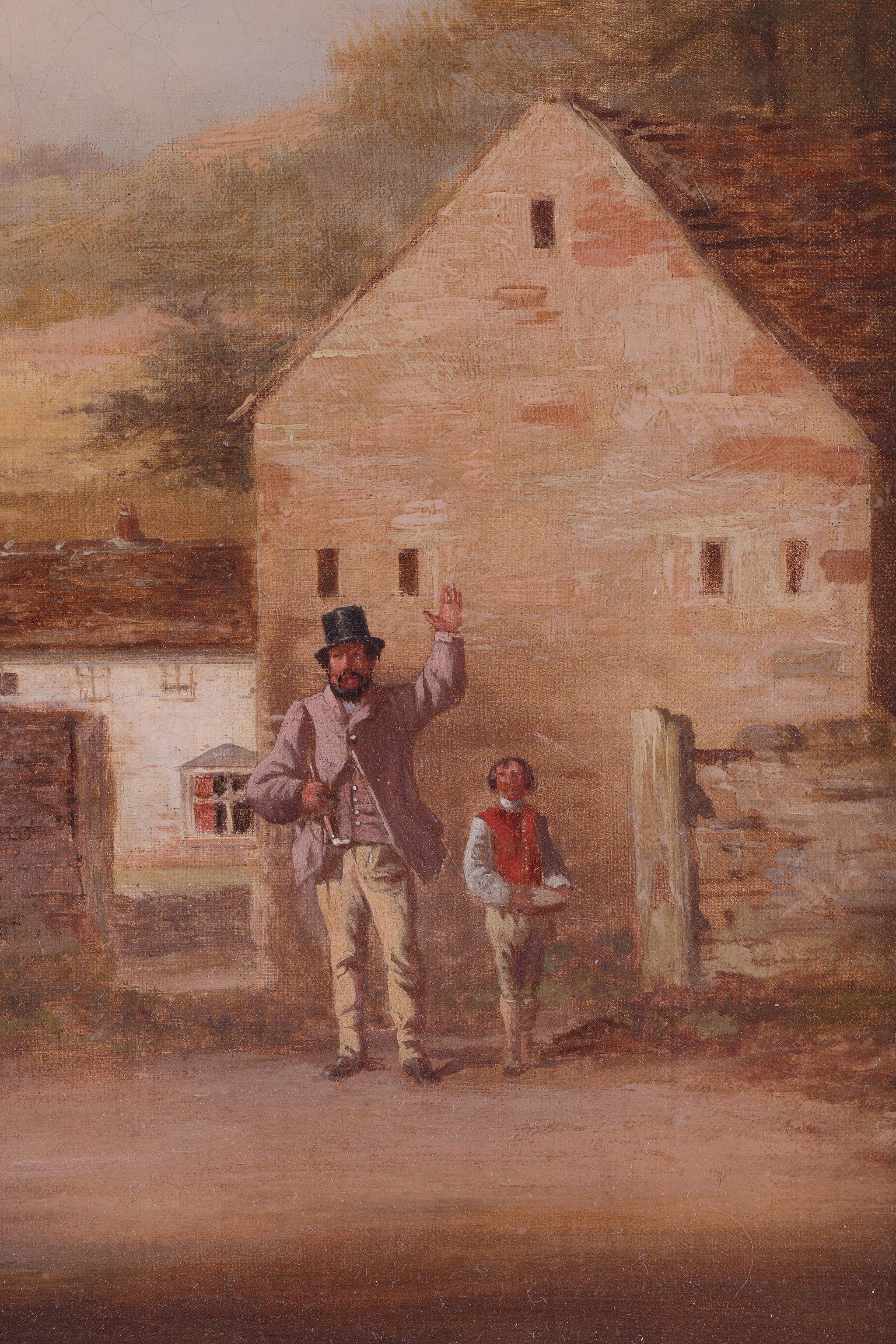 A vista de pájaro Un caballo de carreras. Antigua pintura al óleo sobre lienzo de William Malbon en venta 2