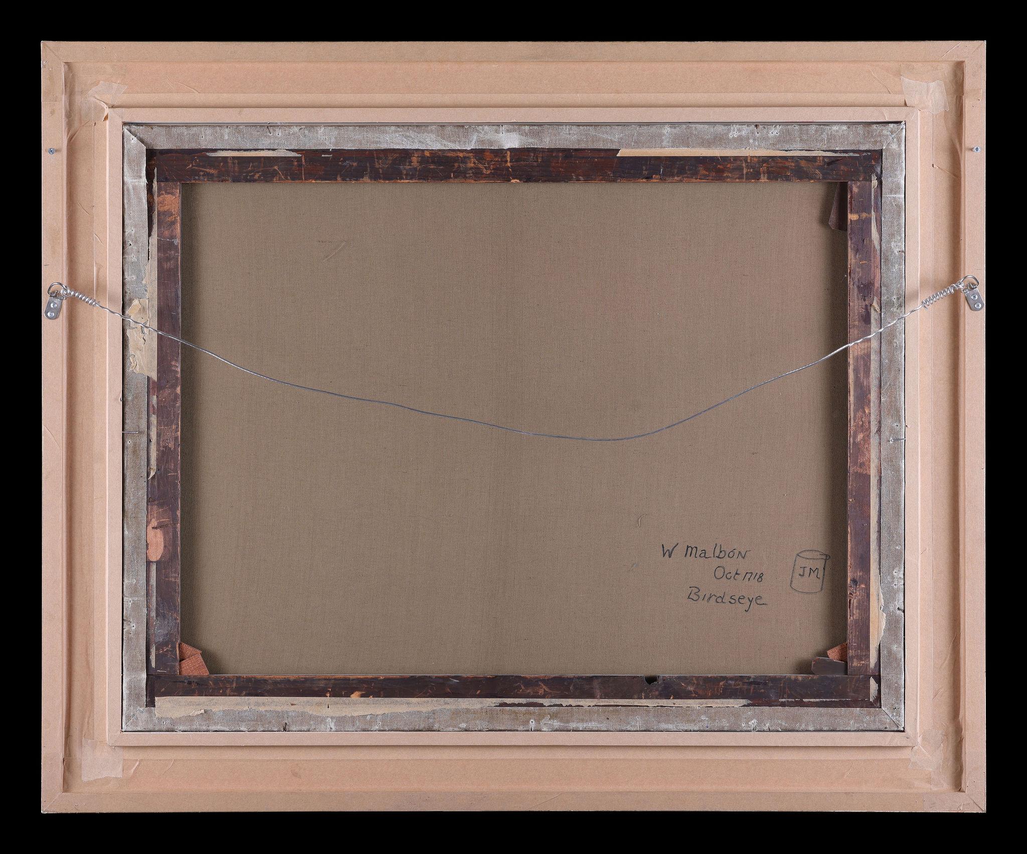 A vista de pájaro Un caballo de carreras. Antigua pintura al óleo sobre lienzo de William Malbon en venta 4