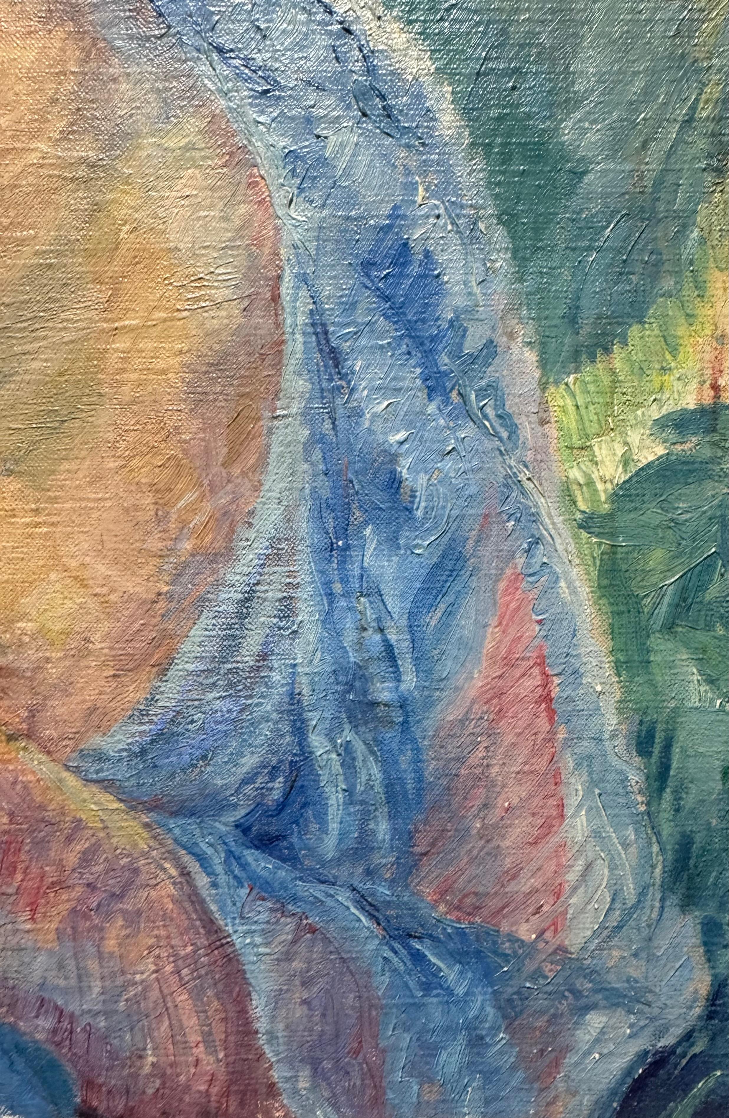 1928 Antique VERMONT Pintura Retrato Postimpresionista Francés Americano en venta 1
