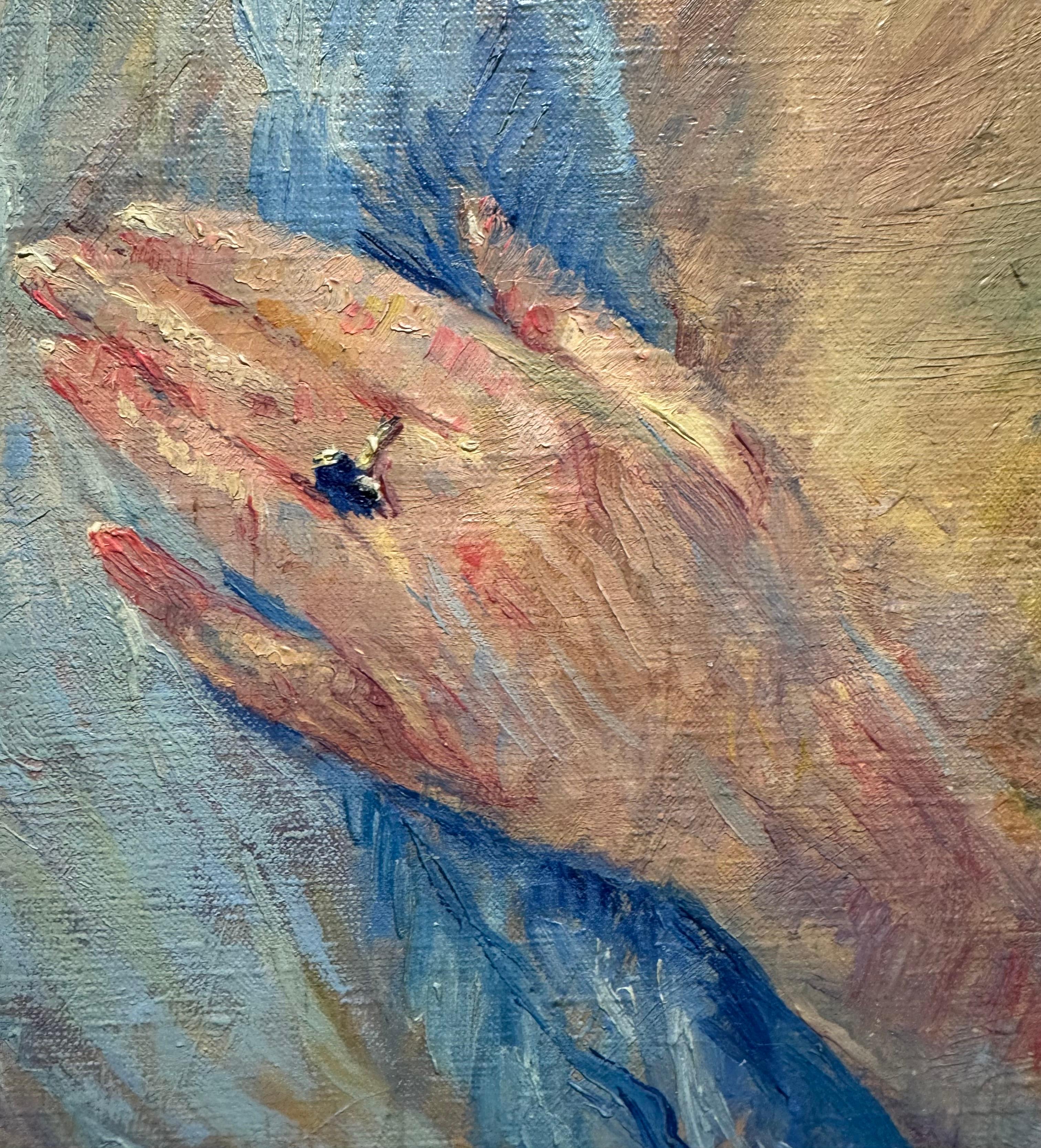 1928 Antique VERMONT Pintura Retrato Postimpresionista Francés Americano en venta 2