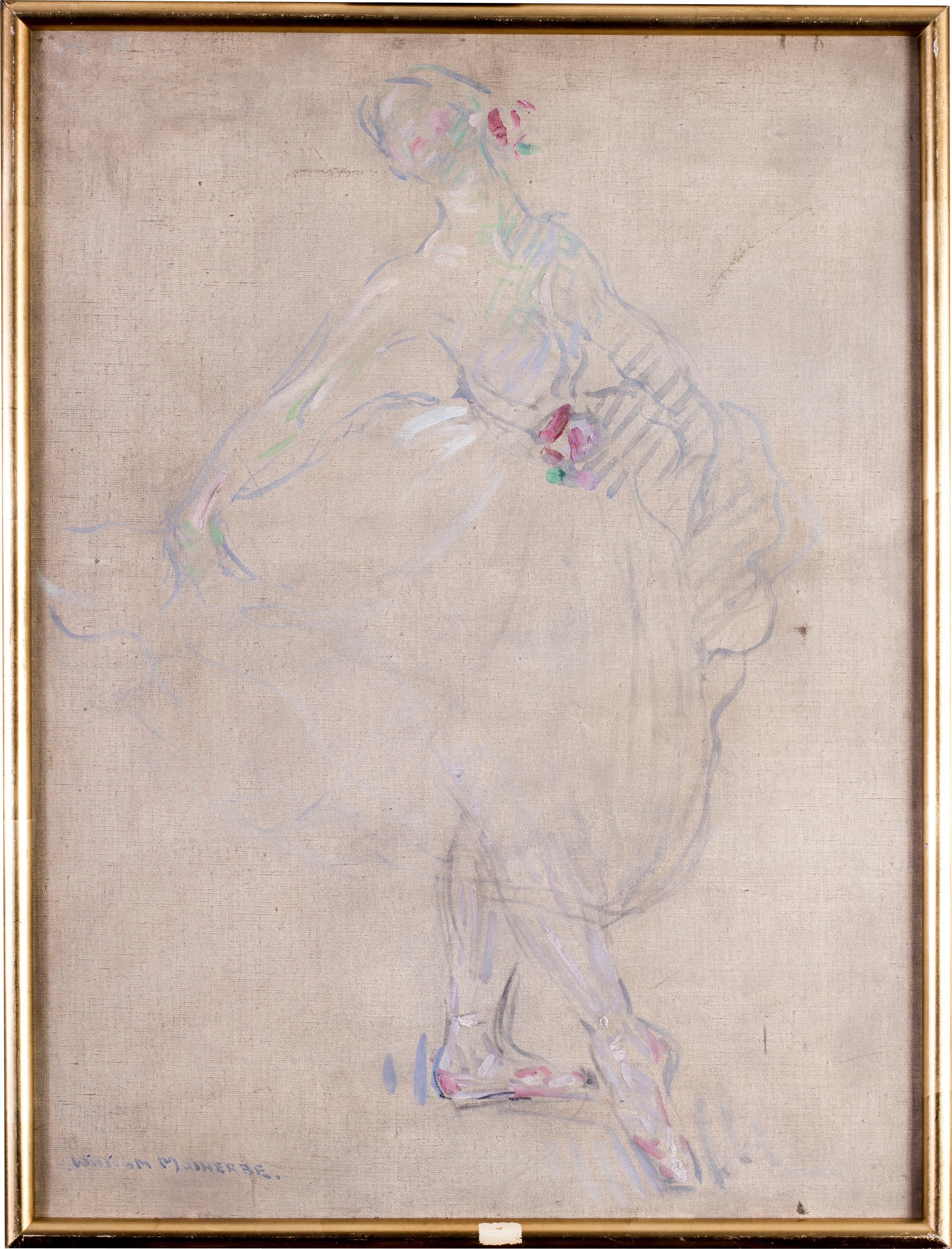 Danseuse, Paris 1911, a beautiful impressionist painting of a ballet dancer - Painting by William Malherbe