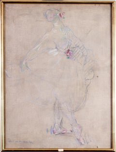 Danseuse, Paris 1911, a beautiful impressionist painting of a ballet dancer