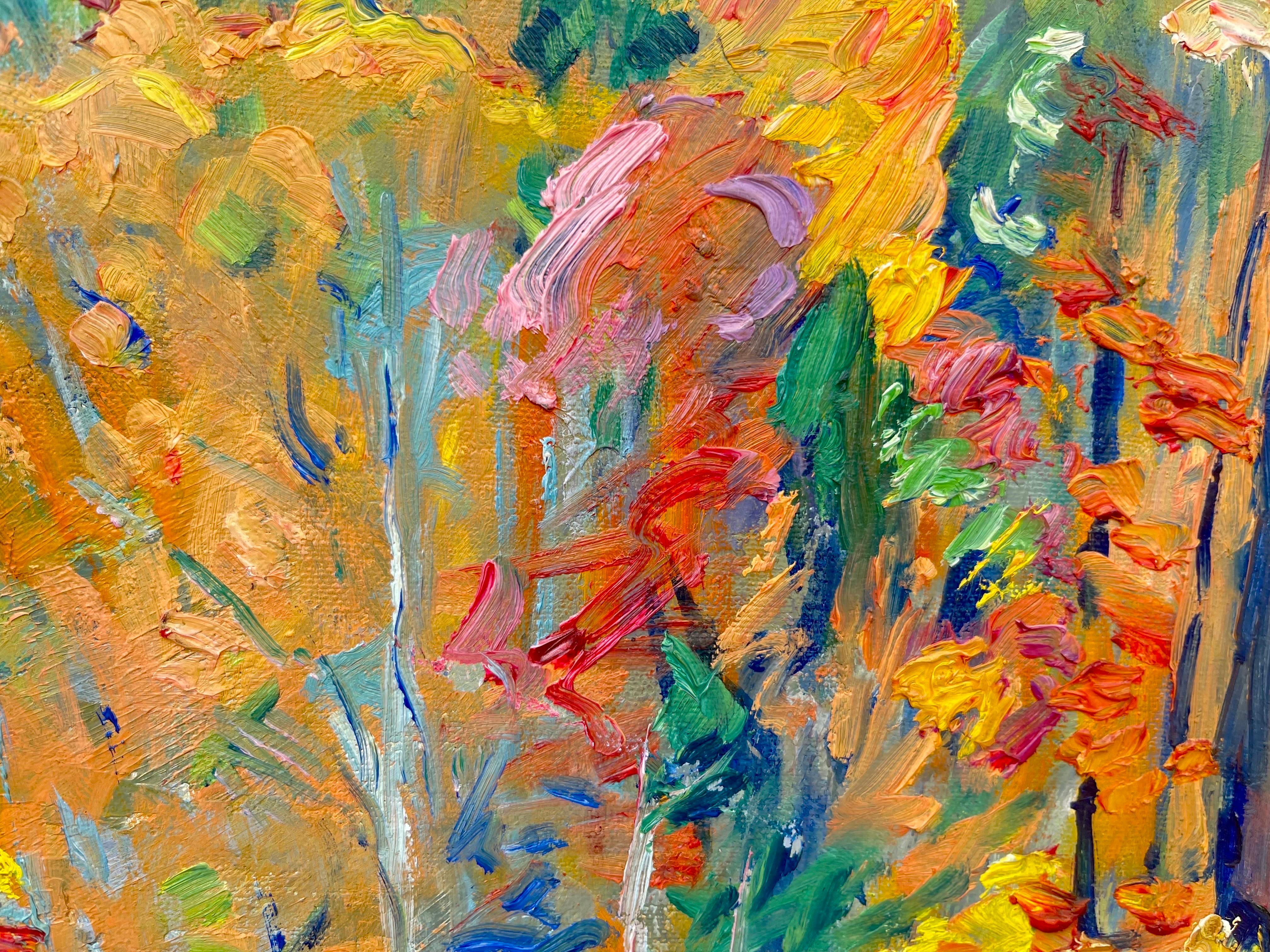 French Post Impressionist oil - Autumn Landscape - Vermont 1940 1