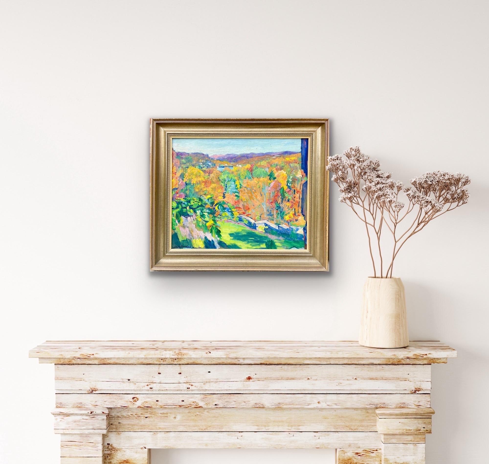 French Post Impressionist oil - Autumn Landscape - Vermont 1940 3