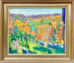 Französisches postimpressionistisches Ölgemälde – Herbstlandschaft – Vermont, 1940