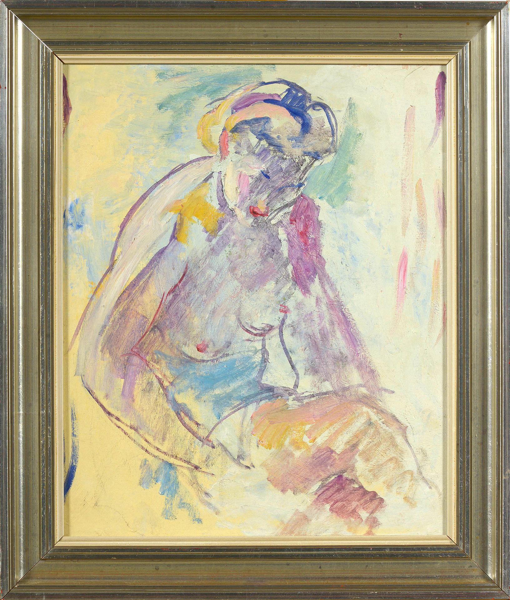 French Post Impressionist oil painting - Nu assis - nude - New York 1942