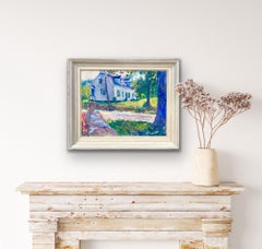 Olio post impressionista francese - Paesaggio fluviale di Wauding a Long Island - 1940