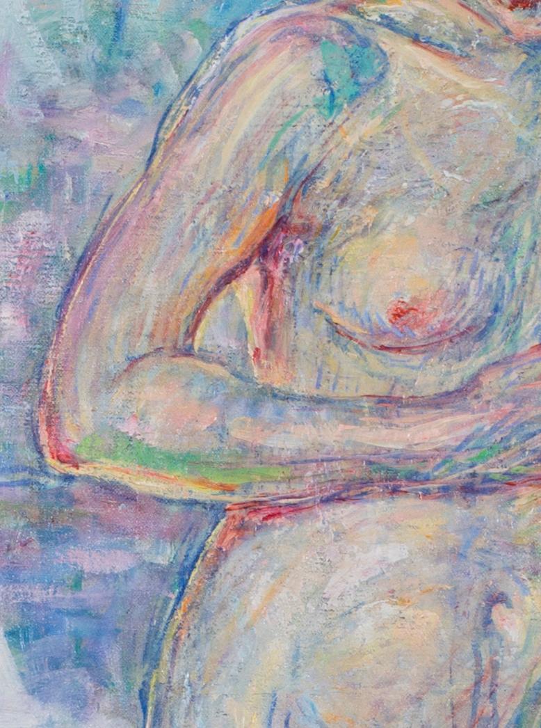 French Post Impressionist painting of a nude by William Malherbe For Sale 3