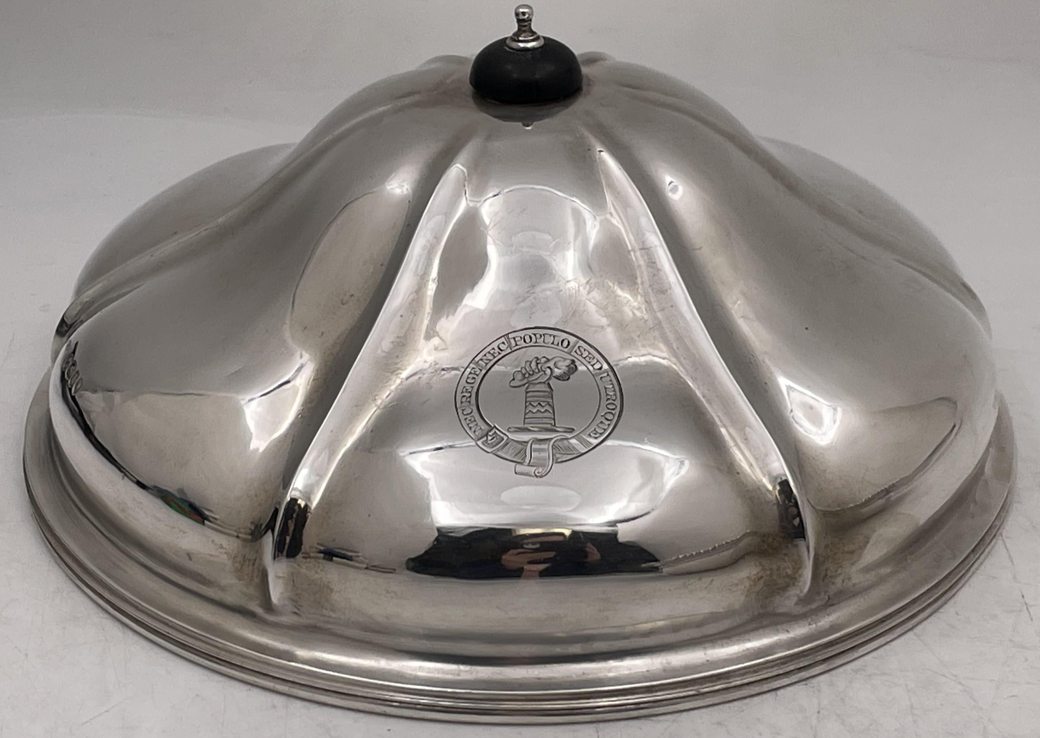 19th Century William Mann English Sterling Silver Victorian Covered Dish from Mid-1850s For Sale