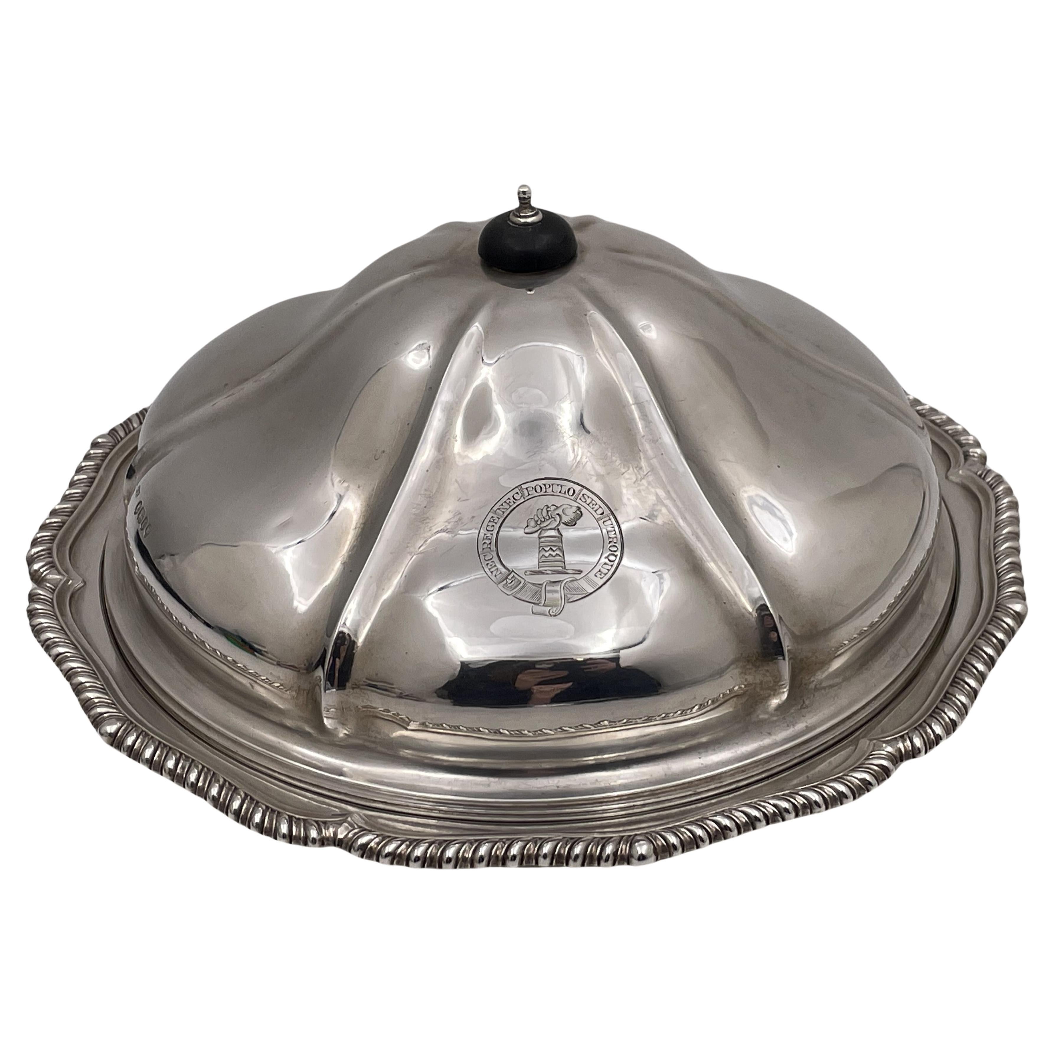William Mann English Sterling Silver Victorian Covered Dish from Mid-1850s For Sale