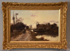 Oil Painting by William Manners "Evening by the Canal"