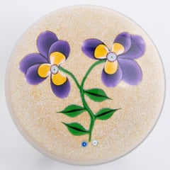 William Manson Jr Pansies Paperweight Lampwork 1998
