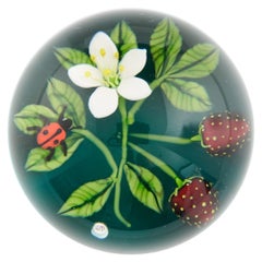William Manson Paperweight Depicting Strawberries 1992