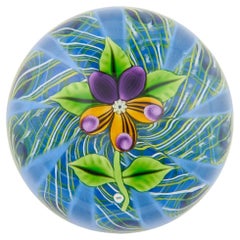 William Manson Paperweight Lampwork Pansy c1990