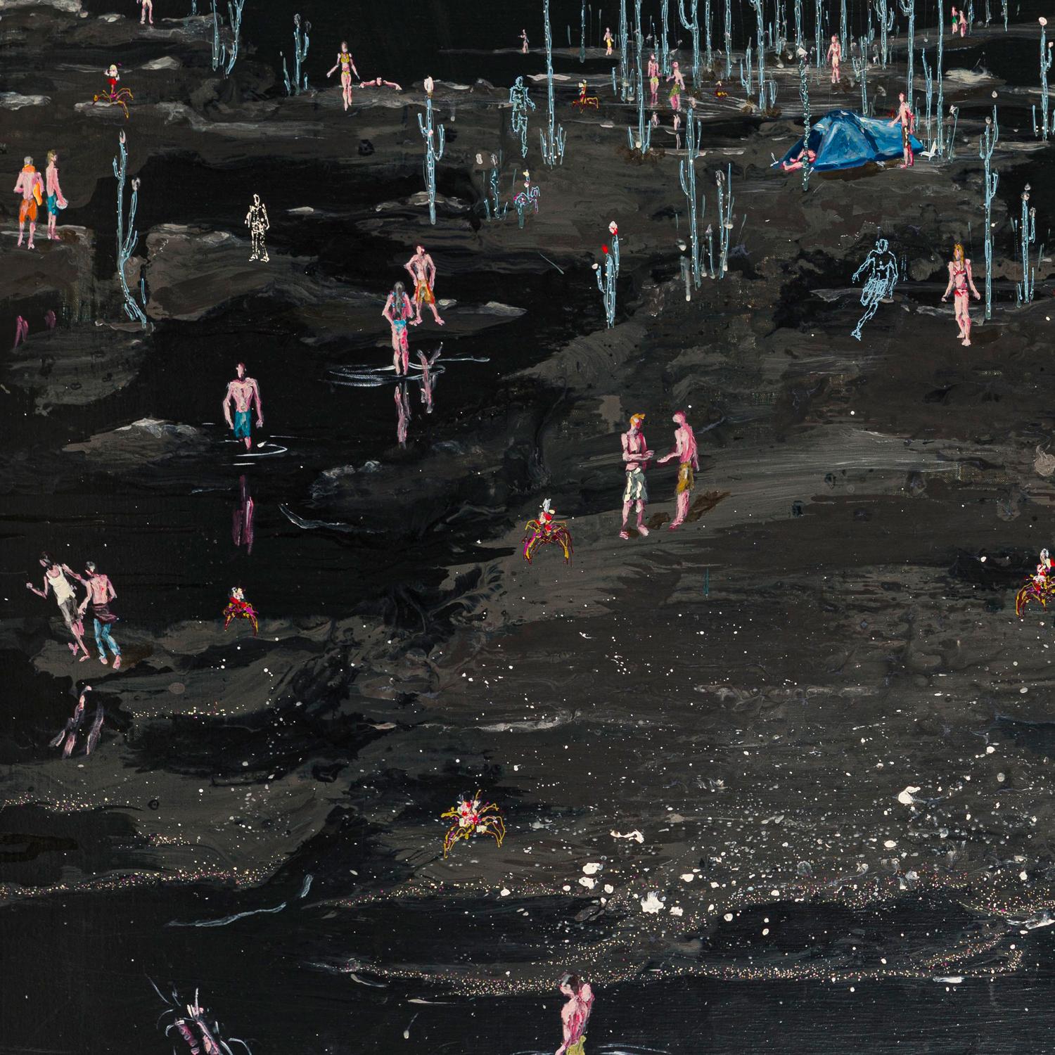 Pittura astratta contemporanea firmata William Marc Zanghi Siberia II - Landscape Painting Nero di WILLIAM MARC ZANGHI