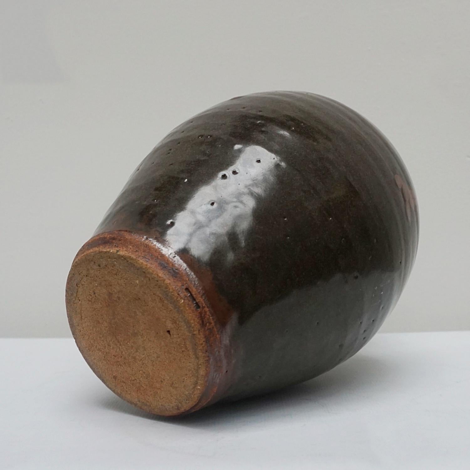 William Marshall Tenmoku Glazed Stoneware Vase Circa 1960 6