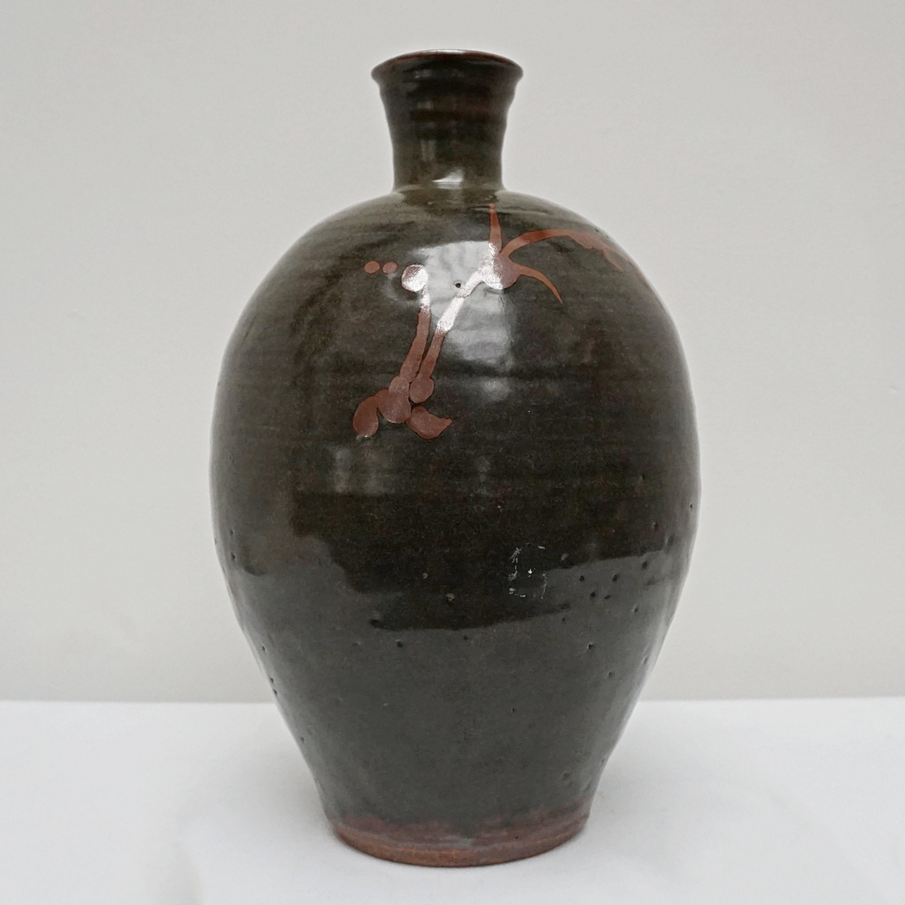 William Marshall Tenmoku Glazed Stoneware Vase Circa 1960 In Excellent Condition In Forest Row, East Sussex