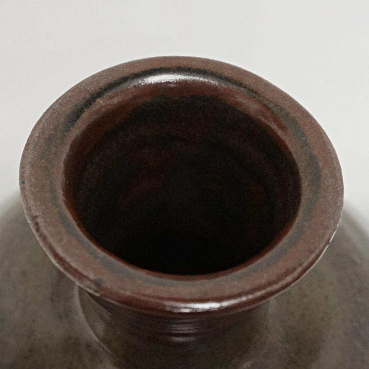 William Marshall Tenmoku Glazed Stoneware Vase Circa 1960 1