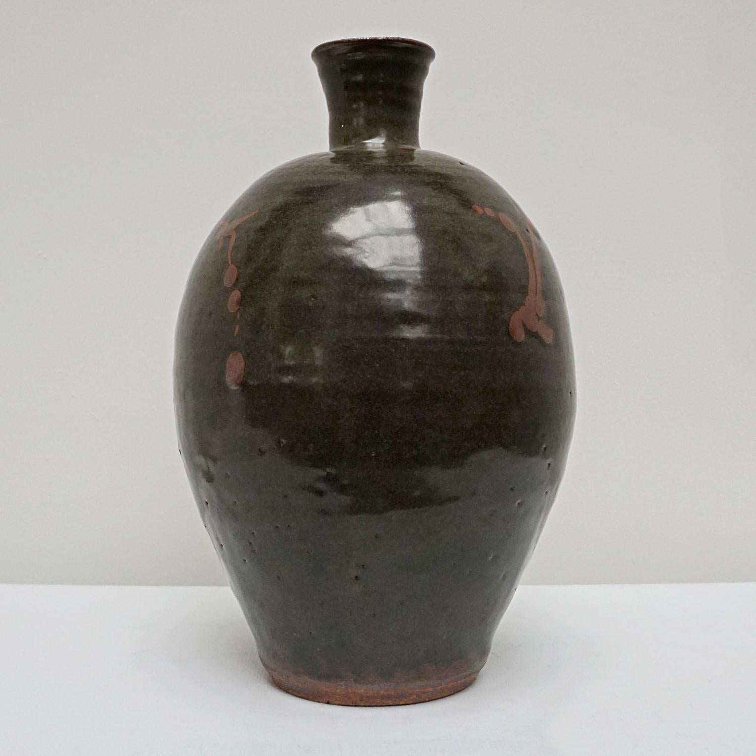 William Marshall Tenmoku Glazed Stoneware Vase Circa 1960 2