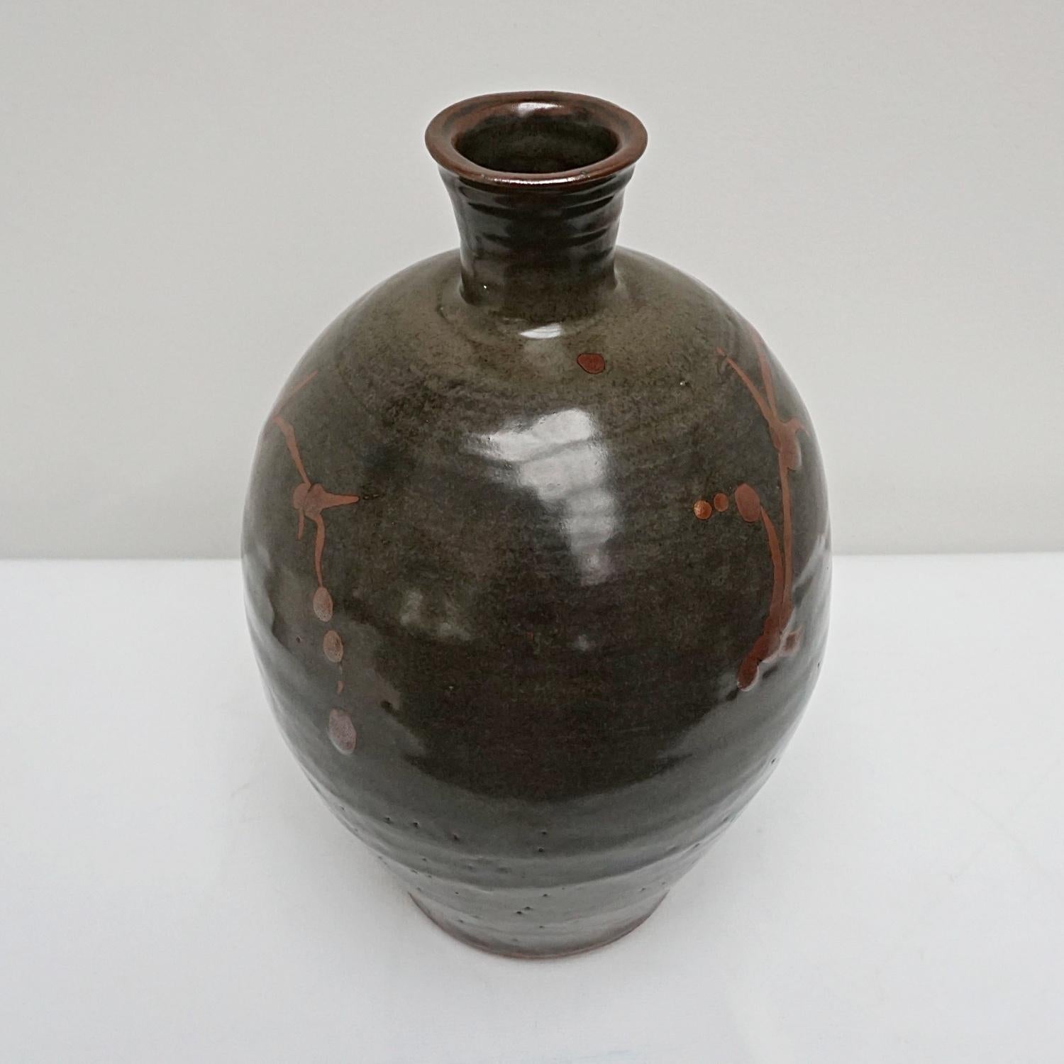 William Marshall Tenmoku Glazed Stoneware Vase Circa 1960 3